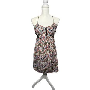 BILLABONG Bohemian Chevron Pattern Cocktail Summer Dress Size M Womans